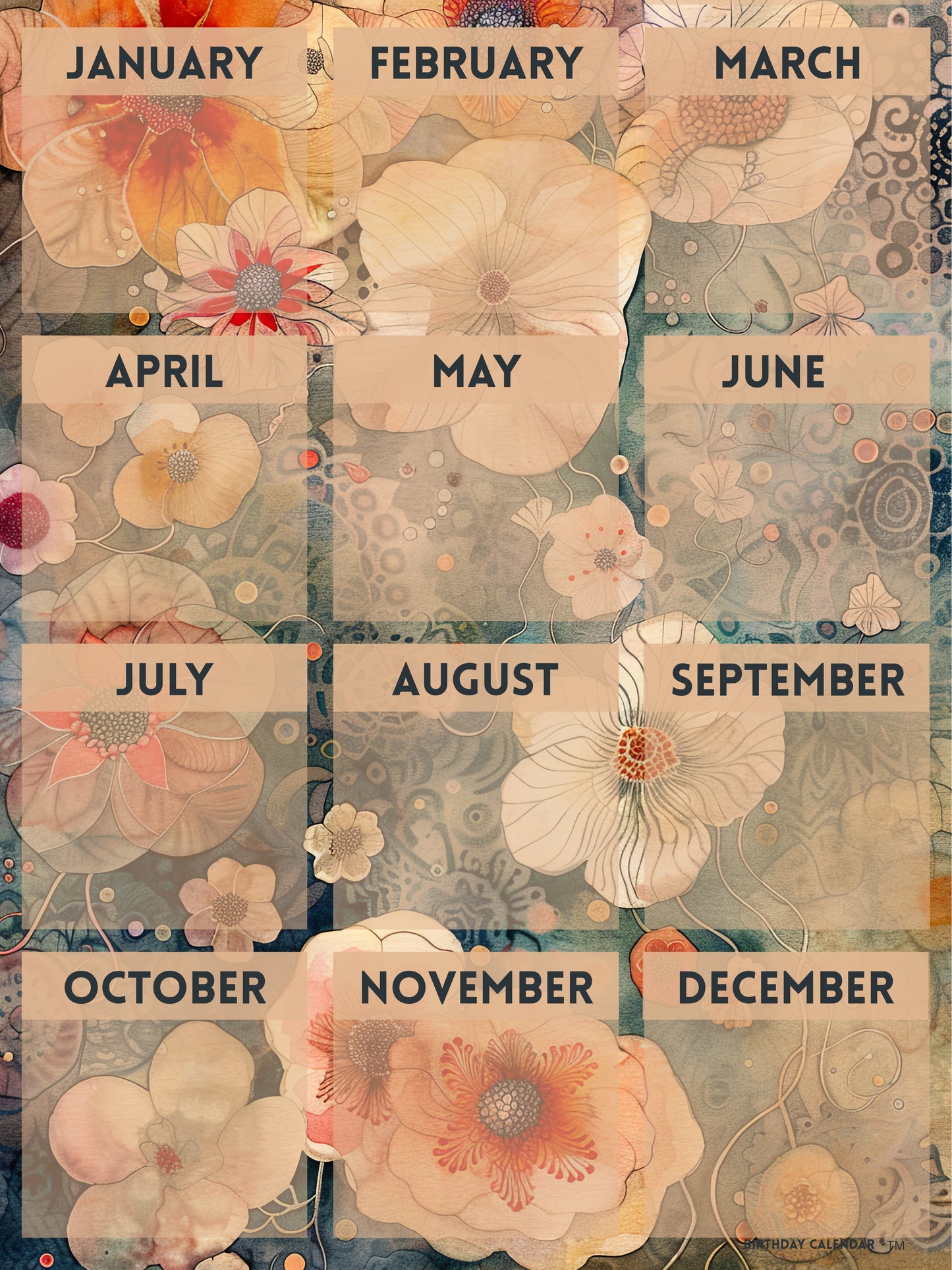 Birthday Calendar™ — Whimsy Flowers